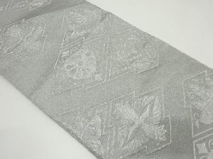 アンティーク　松皮菱に菊・桐模様織り袋帯（着用可）